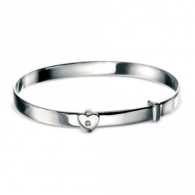 Diamond heart bangle by D for Diamond