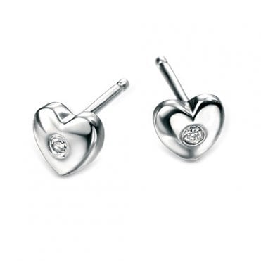 Diamond heart earrings by D for Diamond