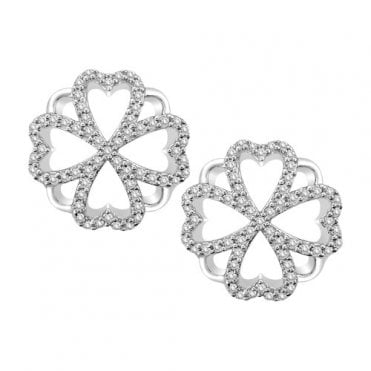 Diamond hearts earrings