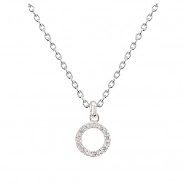 Dinky Open Circle CZ Pendant by Dew