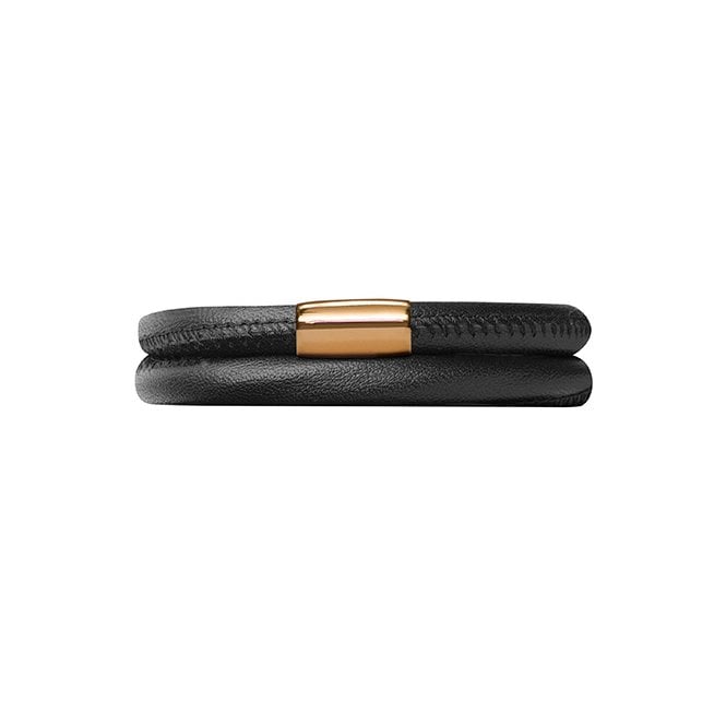 Double black leather bracelet by Endless