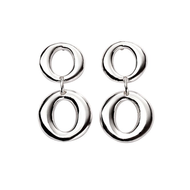 Double circle drop earrings