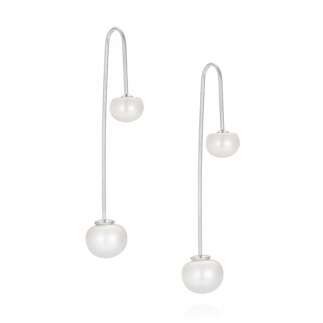 Double pearl geo earrings by Claudia Bradby