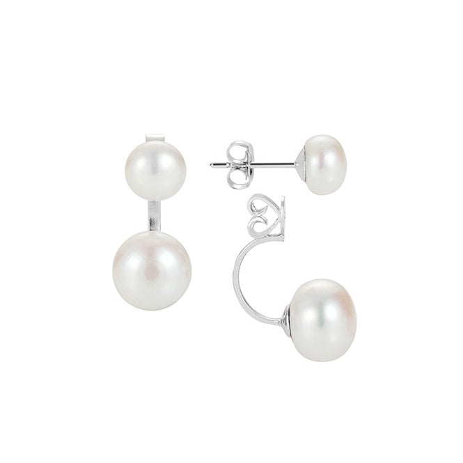 Duo White Earrings by Claudia Bradby
