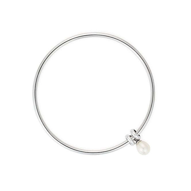 Essential white pearl bangle by Claudia Bradby