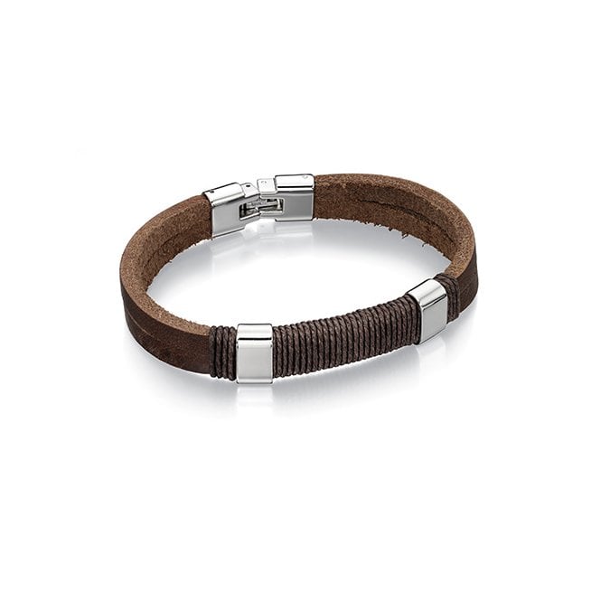 Fred Bennett brown leather gents bracelet