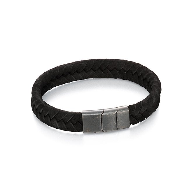 Gents black suede bracelet by Fred Bennett
