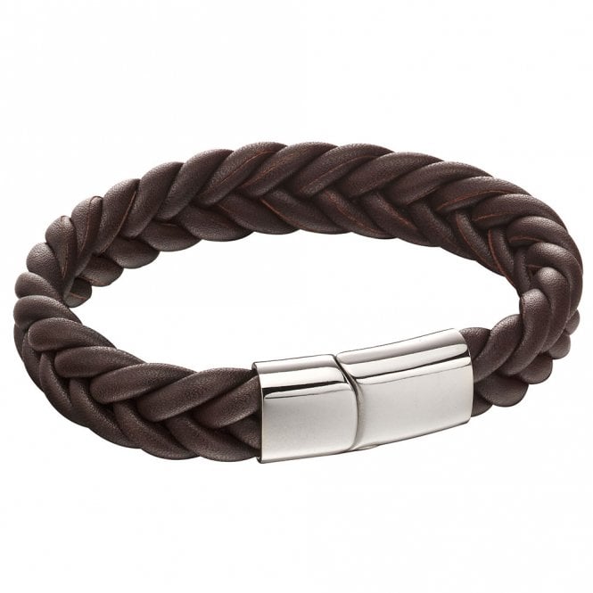 Gents stainless steel brown bracelet by Fred Bennett
