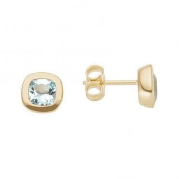 Gold and amethyst stud earrings