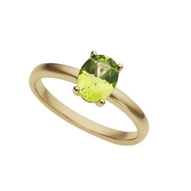 Gold peridot oval ring