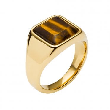 Gold Plated and Tigers Eye Ring by Fred Bennett