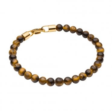 Gold Plated Tigers Eye Bracelet by Fred Bennett