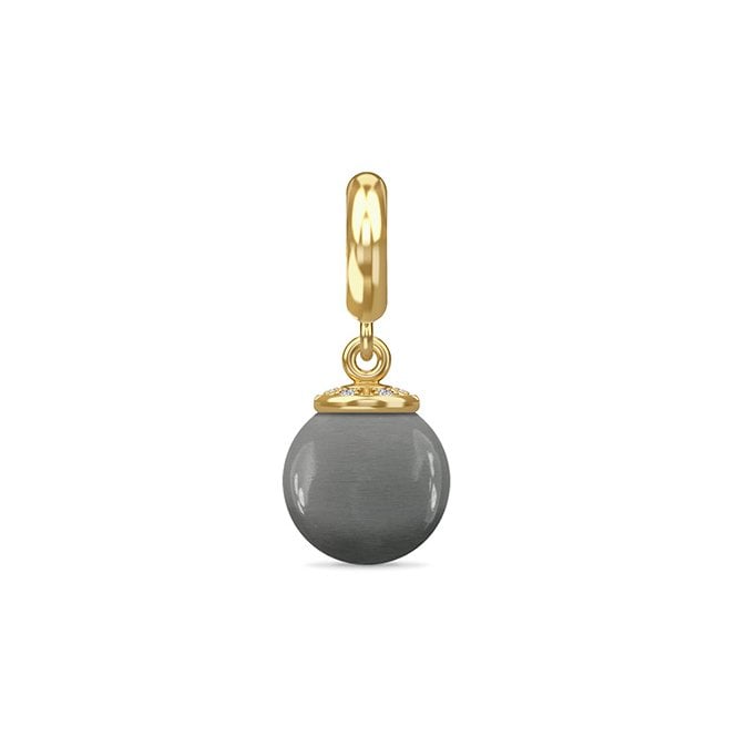 Grey moon eclipse gold charm by Endless