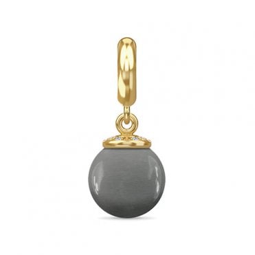 Grey moon eclipse gold charm by Endless