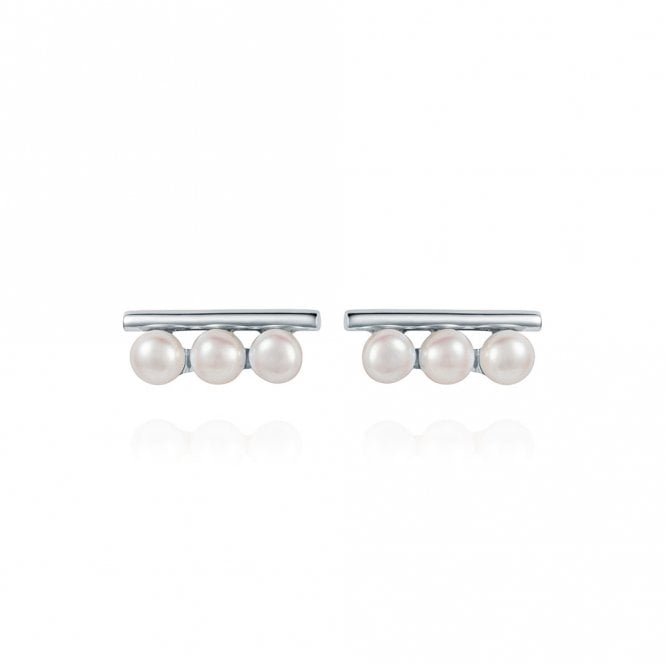 Kai micro three pearl stud earrings by Claudia Bradby