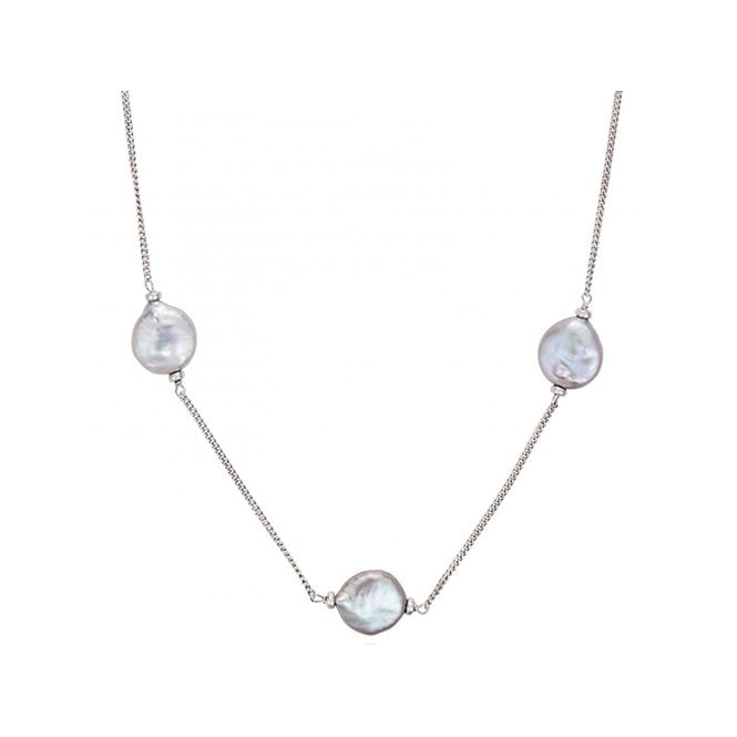 Luxe Silver Coin pearl necklace by Claudia Bradby