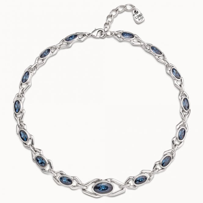 Madame Blue Crystal Necklace by Uno de 50