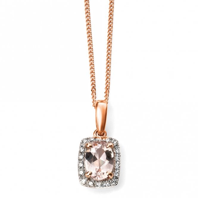 Morganite and diamond necklace