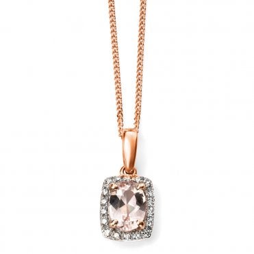 Morganite and diamond necklace