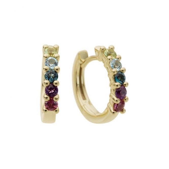 Multi gem huggie earrings