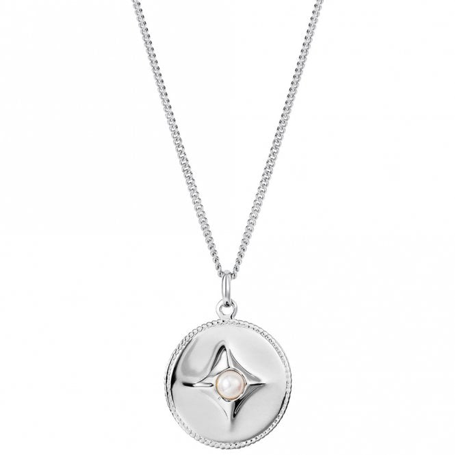 Northern star compass pendant and chain by Claudia Bradby