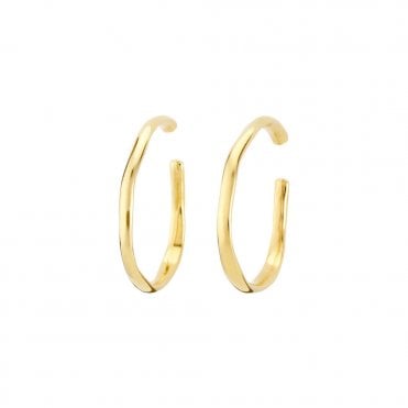 Ohmmmm Gold Plated Hoop Earrings by Uno de 50