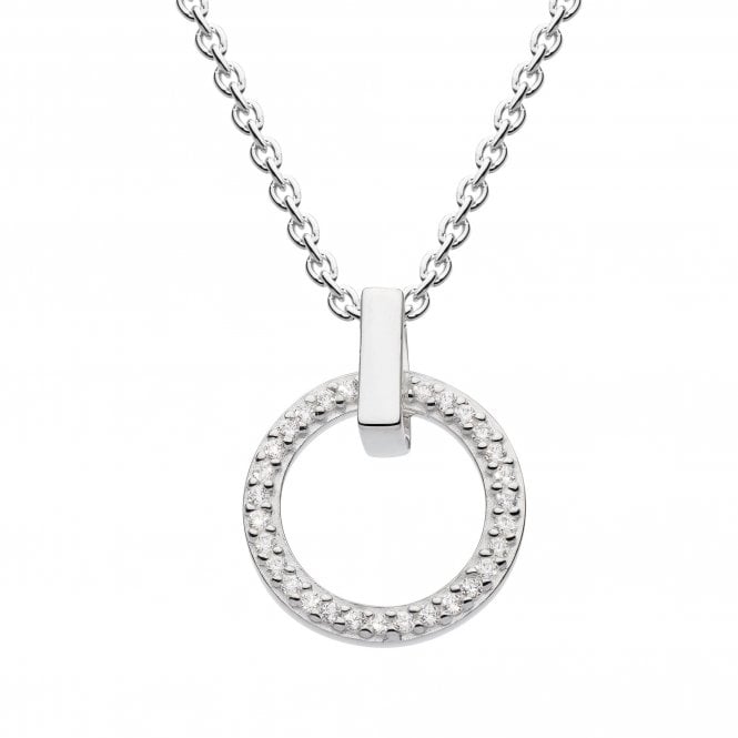Pavé Cubic Zirconia Circle Link Pendant by Dew