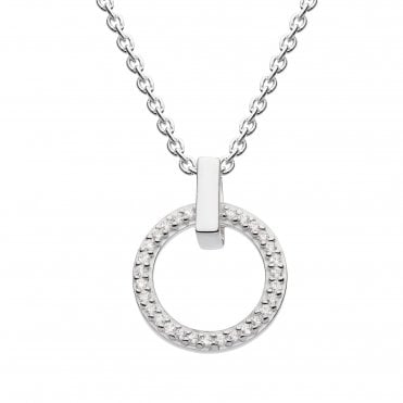 Pavé Cubic Zirconia Circle Link Pendant by Dew