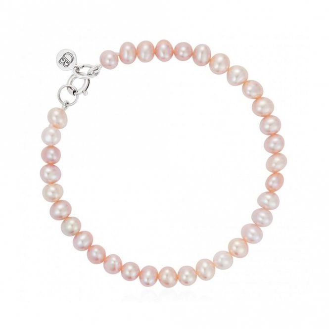 Pink button pearl bracelet by Claudia Bradby