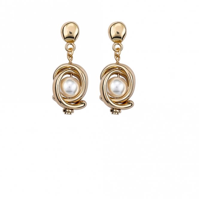 Planets Gold Plated Drop Earrings by Uno de 50