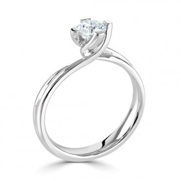 Platinum 0.32ct Diamond Solitaire Engagement Ring
