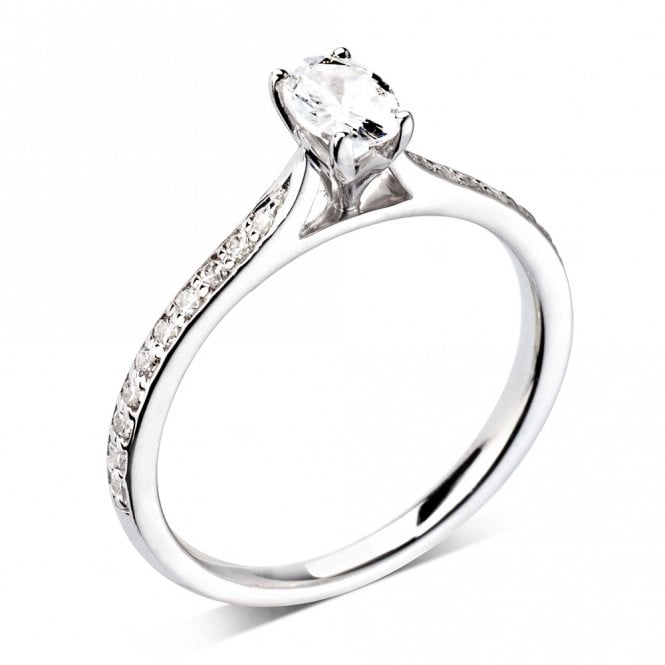 Platinum 0.50ct Oval Diamond Engagement Ring