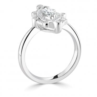 Platinum 0.60ct Marquise Cut Diamond Engagement Ring