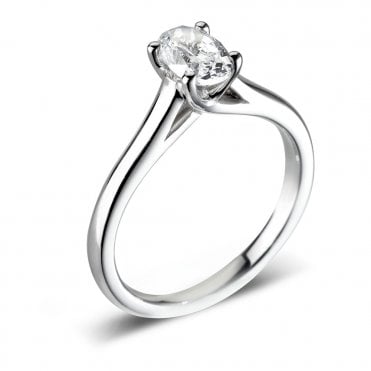 Platinum 0.73ct Laboratory Created Oval Diamond Engagement Ring