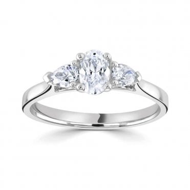 Platinum 1.38ct Laboratory Created Diamond Engagement Ring