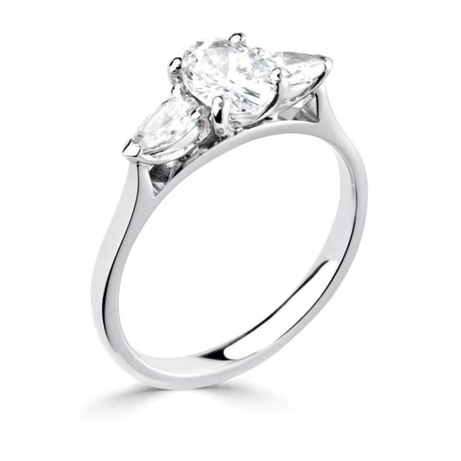 Platinum and 1.10ct Diamond Three Stone Engagement Ring