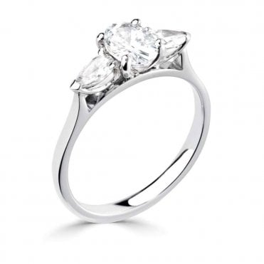 Platinum and 1.10ct Diamond Three Stone Engagement Ring