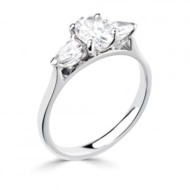 Platinum and Diamond 1.35ct Three Stone Engagement Ring