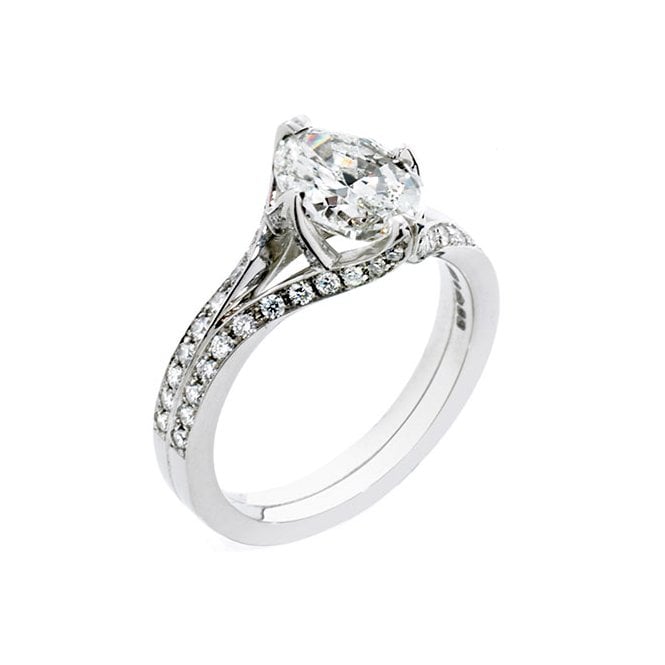 Platinum and diamond ring