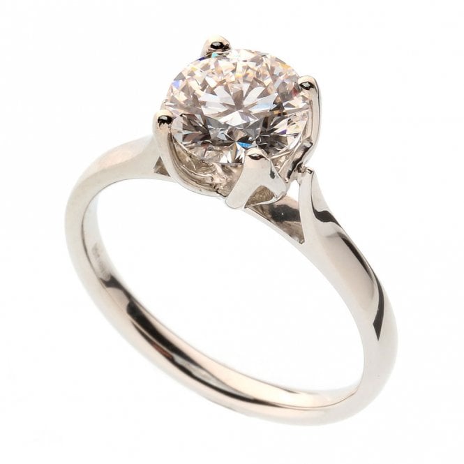 Platinum and Diamond Solitaire 1.54ct Engagement Ring