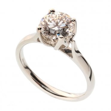 Platinum and Diamond Solitaire 1.54ct Engagement Ring