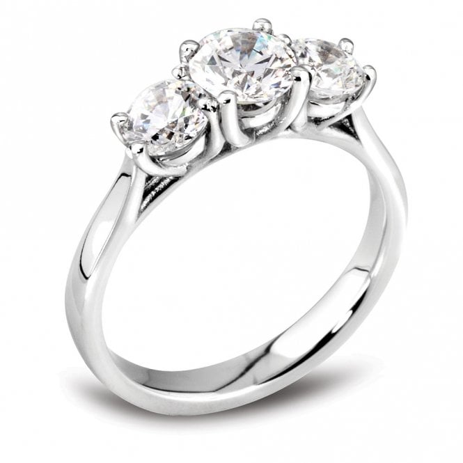 Platinum and Laboratory Created Diamond Engagement Ring