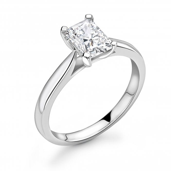 Platinum Lab Emerald Cut 1.00ct Diamond Ring