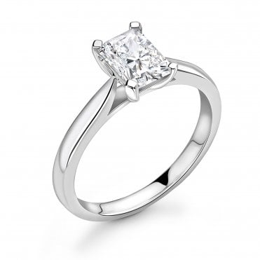 Platinum Lab Emerald Cut 1.00ct Diamond Ring