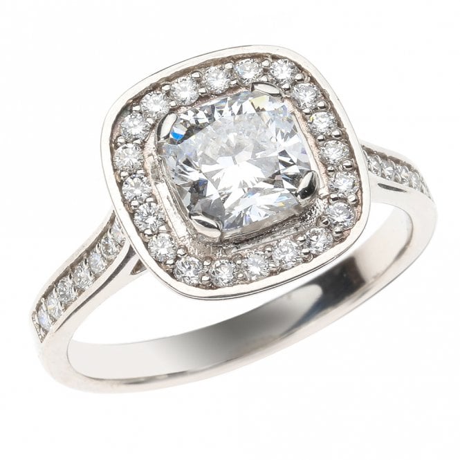 Platinum Laboratory Created Diamond Engagement Ring