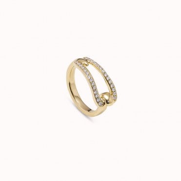 Prosperity Gold Plated and Topaz Ring by Uno de 50