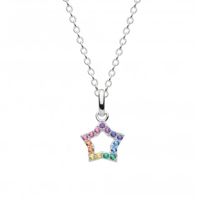Rainbow Nano Gem Open Star pendant by Dew