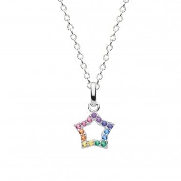 Rainbow Nano Gem Open Star pendant by Dew