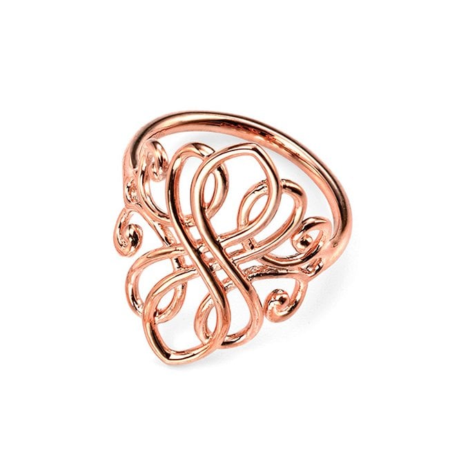 Rose gold plated filigree ring
