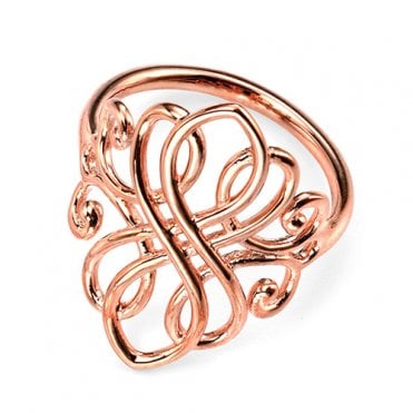 Rose gold plated filigree ring